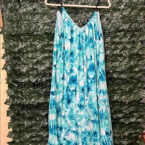 Blue Tie-Dye Maxi Dress